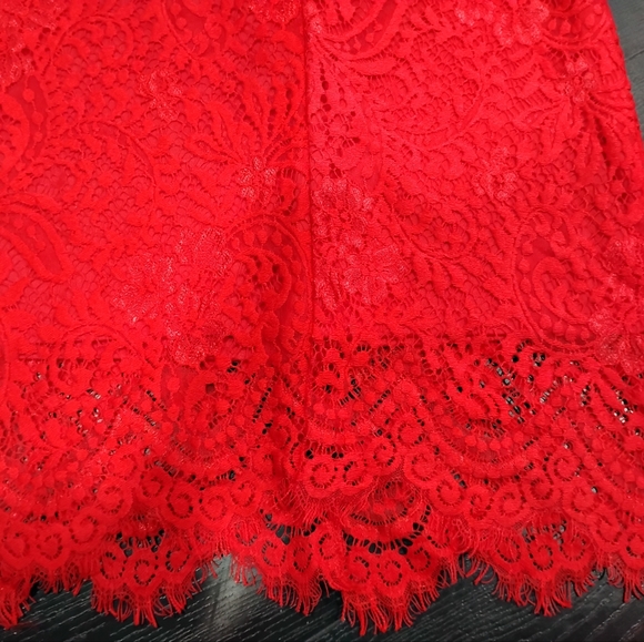 Red lace bodycon open back mini dress - Picture 5 of 8